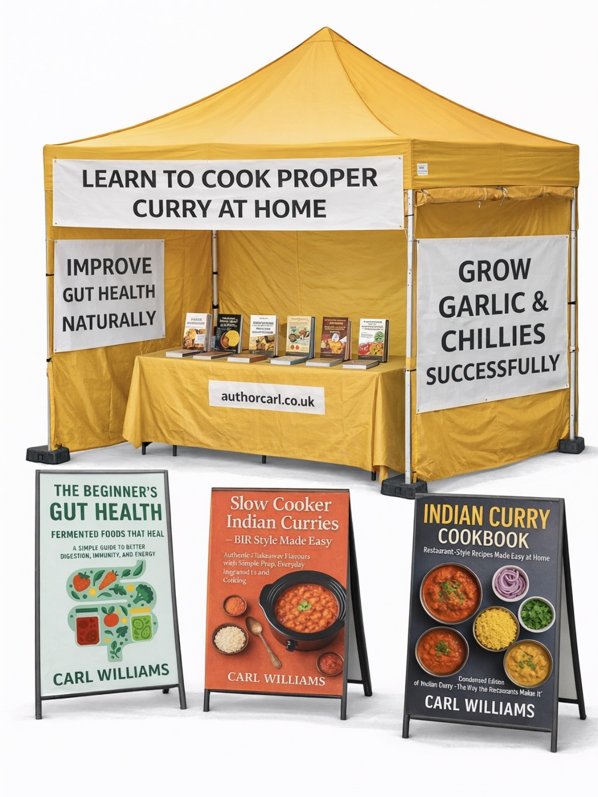 Author Carl market stall gazebo at a UK market